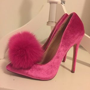 Hot Pink Velvet heels